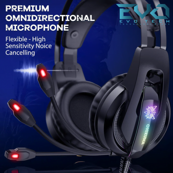 ONIKUMA K16 Gaming Headphone 3.5mm + Convert + USB RGB - Image 5