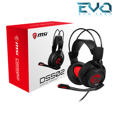 MSI Gaming Headset with Microphone, Enhanced Virtual 7.1 Surround Sound, Intelligent Vibration System DS 502