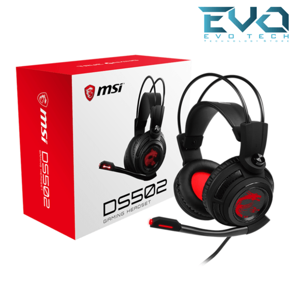 MSI DS 502 Gaming Headset with Microphone Enhanced Virtual 7.1 Surround Sound Intelligent Vibration System DS 502