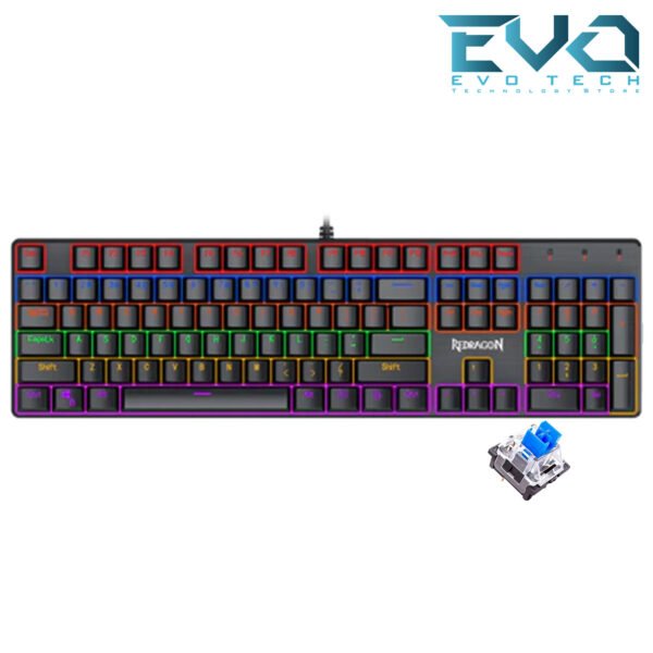 Redragon K608 Valheim Rainbow Gaming Mechanical Keyboard Blue Switch