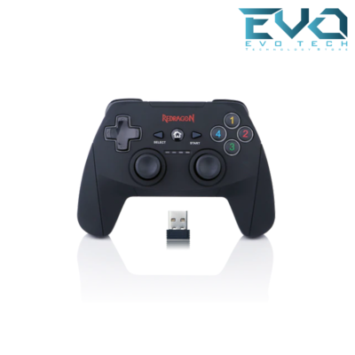 Redragon G808 Gamepad PC Game Controller Joystick with Dual Vibration Harrow for Windows PC PS3 Playstation Android Xbox 360 Black Wireless