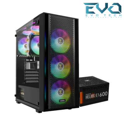 GAMDIAS AURA GC2 Elite 4xFRGB Mid Tower Gaming Case GAMDIAS With HELIOS E1-600W 80+ PSU