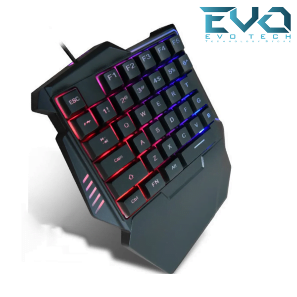 One Hand Gaming Keyboard Wired USB 35 Keys with RGB Rainbow Backlight E-sport Multimedia - Image 2
