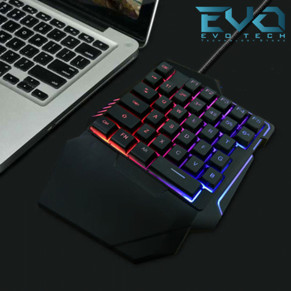 One Hand Gaming Keyboard Wired USB 35 Keys with RGB Rainbow Backlight E-sport Multimedia - Image 3