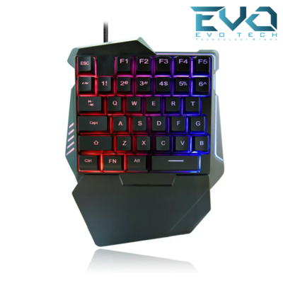 One Hand Gaming Keyboard Wired USB 35 Keys with RGB Rainbow Backlight E-sport Multimedia