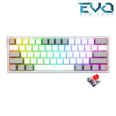 REDRAGON K617 Fizz RGB 60% Gaming Mechanical Keyboard Red Switches Grey White