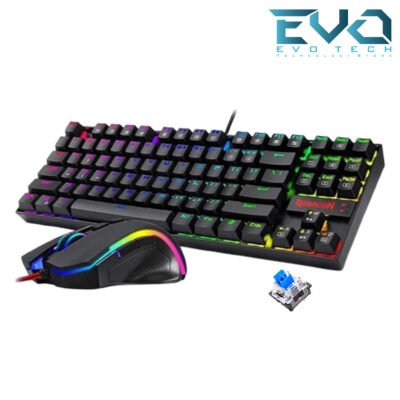 Redragon Kit K552 RGB BA Gaming Mechanical Keyboard And Mouse Combo Blue Switch M607 7200 DPI Black