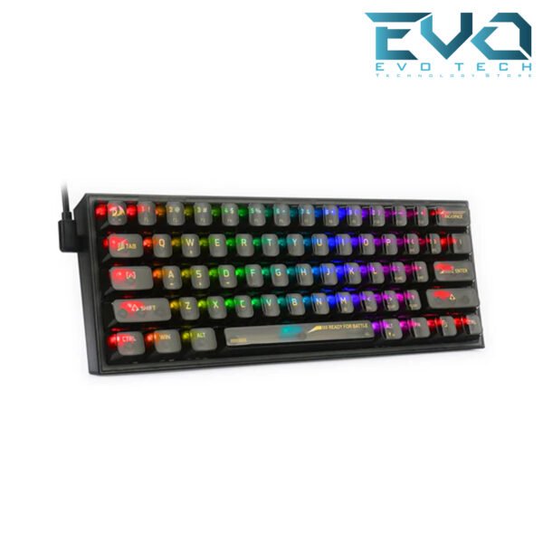 REDRAGON K617 CTB-RGB Fizz RGB 60% Gaming Mechanical Keyboard Custom Linear Switch Black Transparent - Image 4
