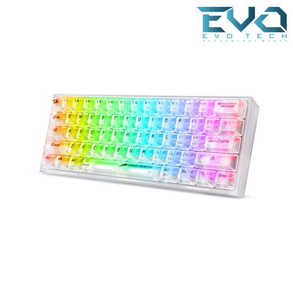 REDRAGON K617 CT-RGB Fizz RGB 60% Gaming Mechanical Keyboard Custom Linear Switch White Transparent - Image 3