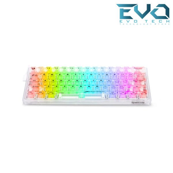 REDRAGON K617 CT-RGB Fizz RGB 60% Gaming Mechanical Keyboard Custom Linear Switch White Transparent - Image 5