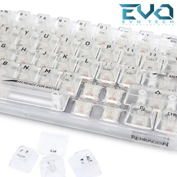 REDRAGON K617 CT-RGB Fizz RGB 60% Gaming Mechanical Keyboard Custom Linear Switch White Transparent - Image 6