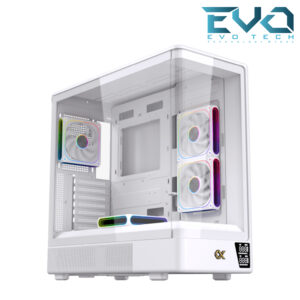 Xigmatek Moon DGT Arctic Digital LCD 4 Fan ARGB PWM Curved Tempered Glass White Super Tower Case