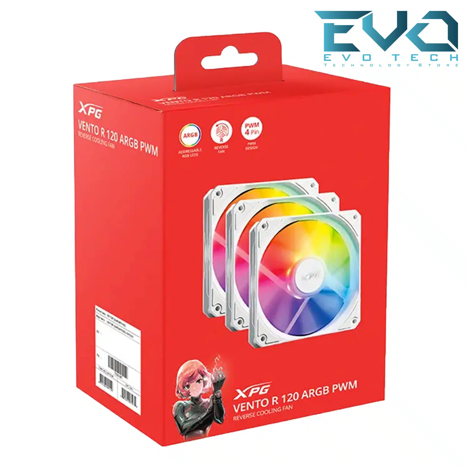 XPG VENTO R 120 ARGB PWM 3 Fans White 1 XPG VENTO R 120 ARGB PWM 3 Fans White