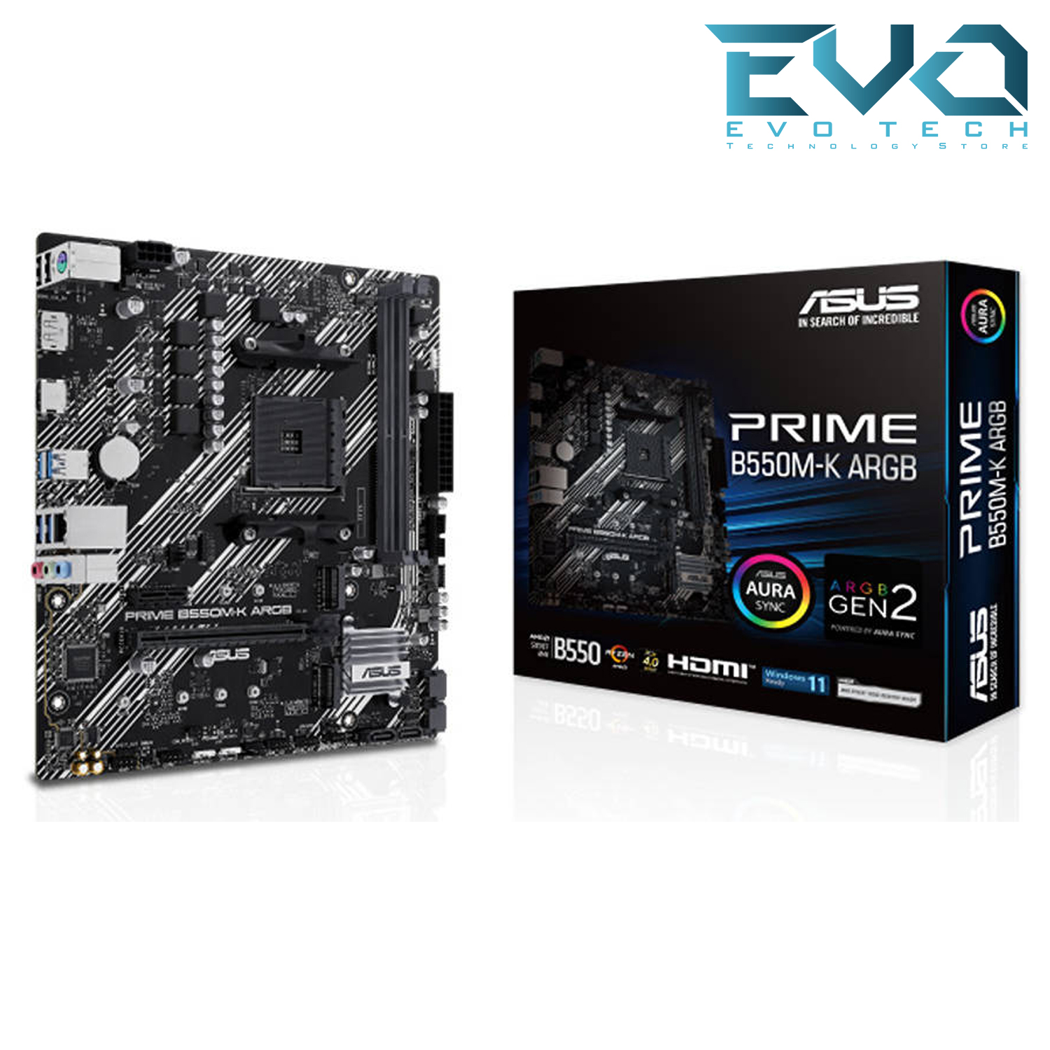 ASUS Prime B550M-K ARGB DDR4 AM4 Micro-ATX Motherboard