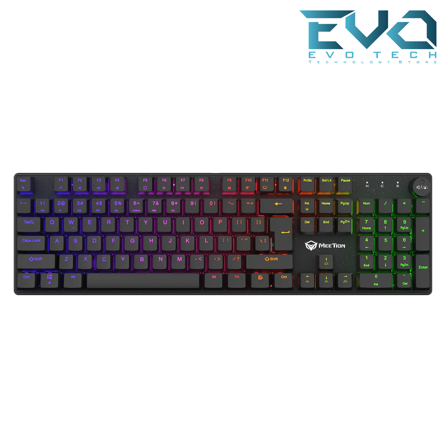 Meetion MK009RD Rainbow Hot Swappable Red Switch Arabic Wired Mechanical Keyboard 1 Meetion MK009RD Rainbow Hot Swappable Red Switch Arabic Wired Mechanical Keyboard