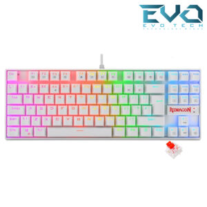 Redragon K552 WR UK Mechanical Gaming Keyboard Rainbow Wired RED Switches White