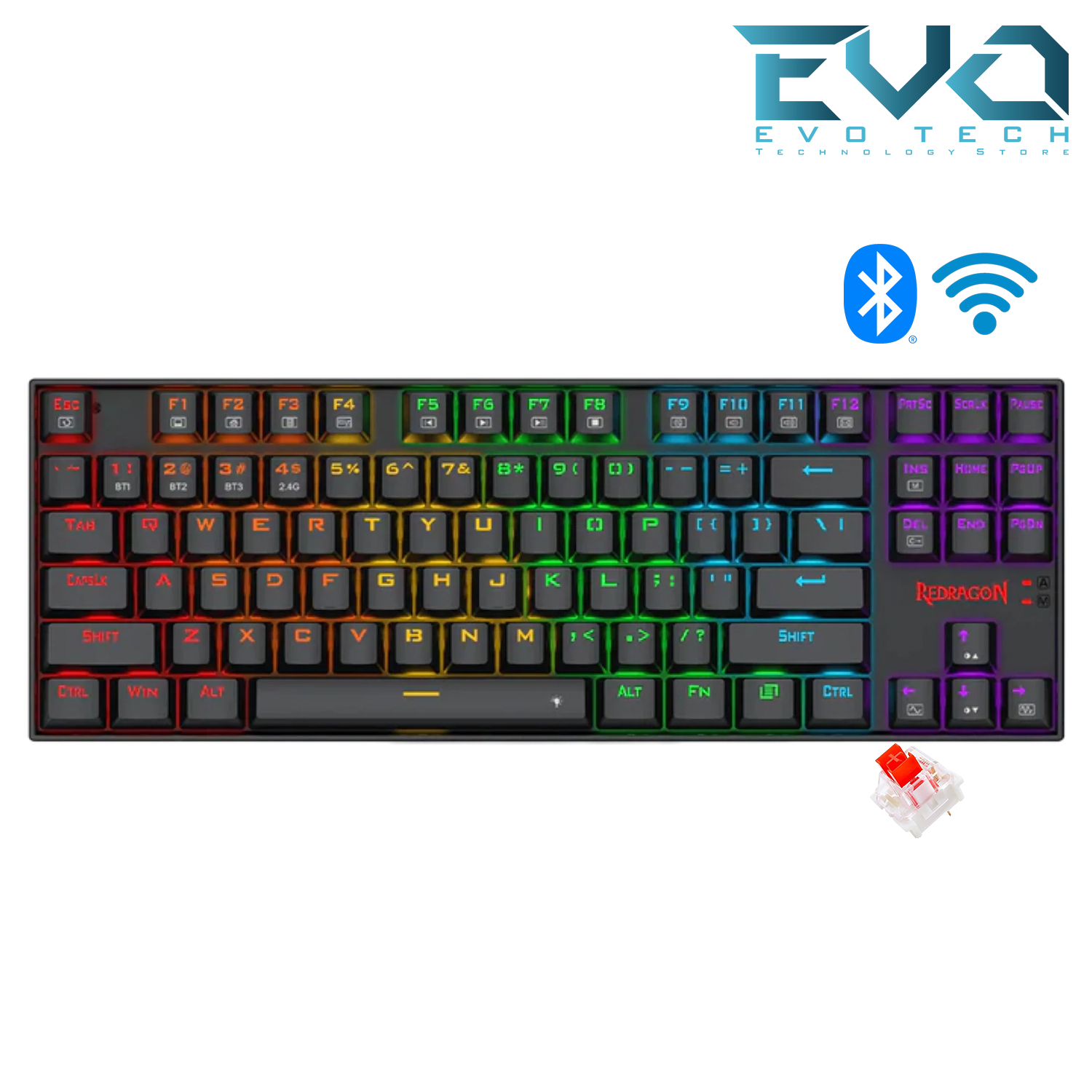 Redragon Kumara K552 KRS Mechanical Gaming Wireless Keyboard 3 Modes Hot Swappable Outemu Red Switches 1 Redragon Kumara K552 KRS Mechanical Gaming Wireless Keyboard 3 Modes Hot Swappable Outemu Red Switches