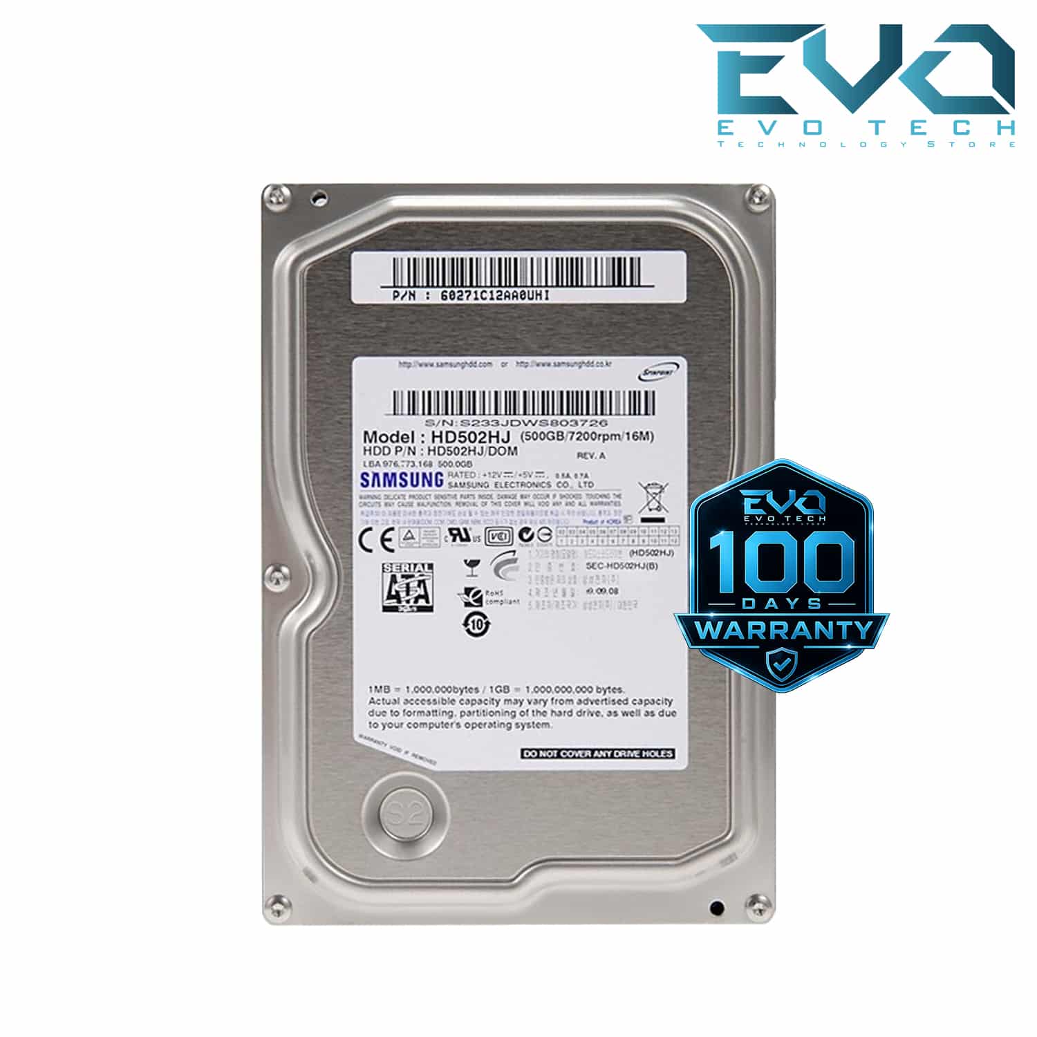 SAMSUNG 500GB 3.5 Inch Internal HDD Used Like New – 100 Days Warranty