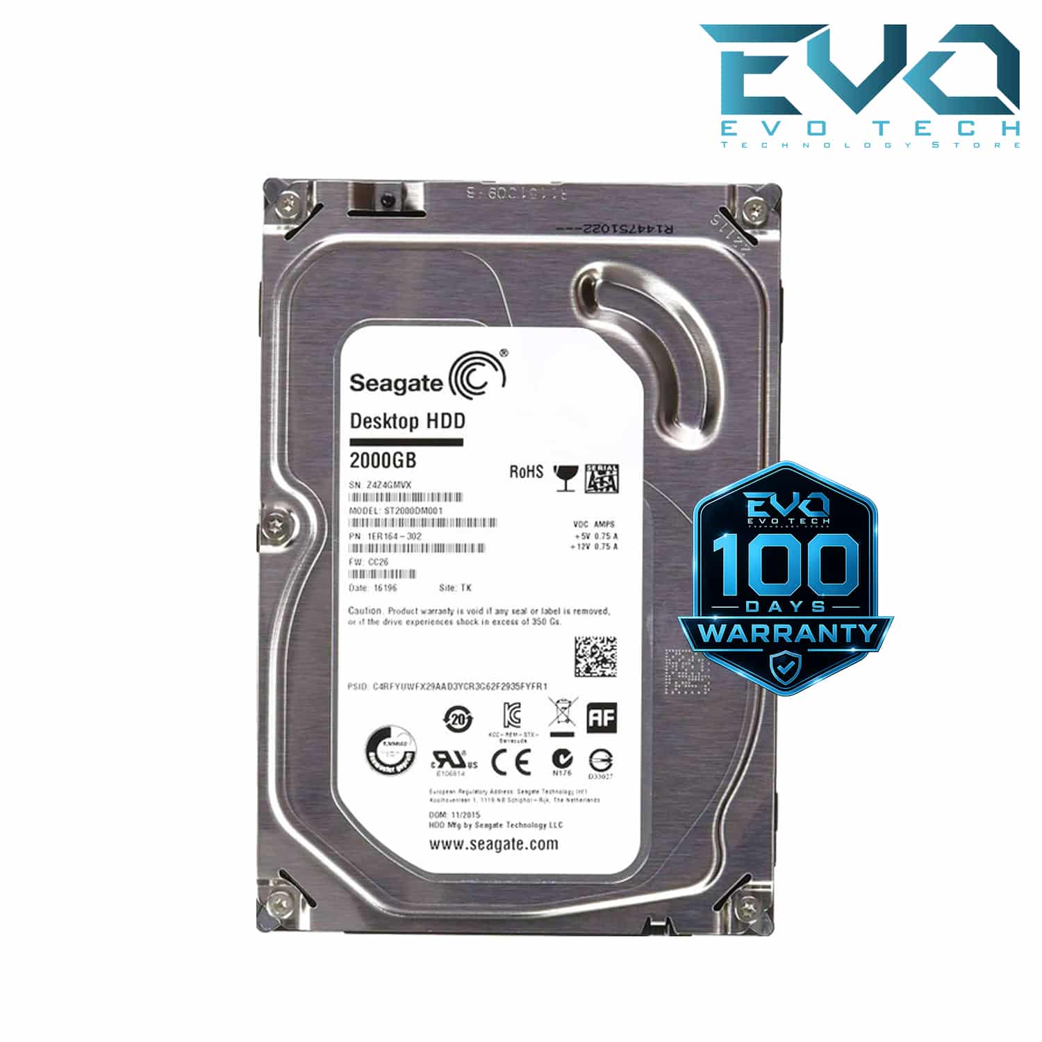 Seagate 2TB 3.5 Inch Internal HDD Used Like New – 100 Days Warranty