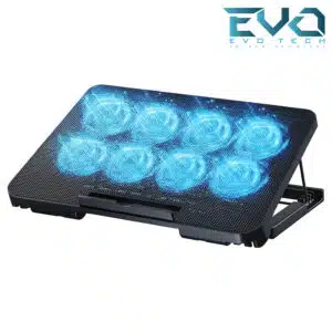 UTOPIA A8 Laptop Cooling Pad 8 Fans Blue LED Dual USB Ports Adjustable Stand Up to 17 Inch