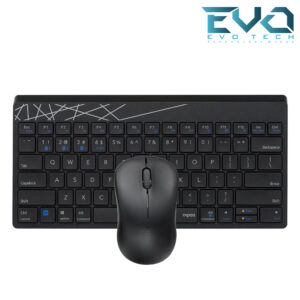 Rapoo 8000M Office Combo Mouse & Keyboard Wireless 2.4GHz + Bluetooth Arabic Layout – Black