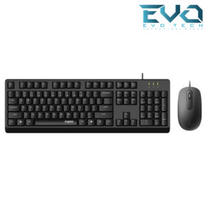 Rapoo X130 PRO Wired Keyboard and Mouse Combo AR – Black