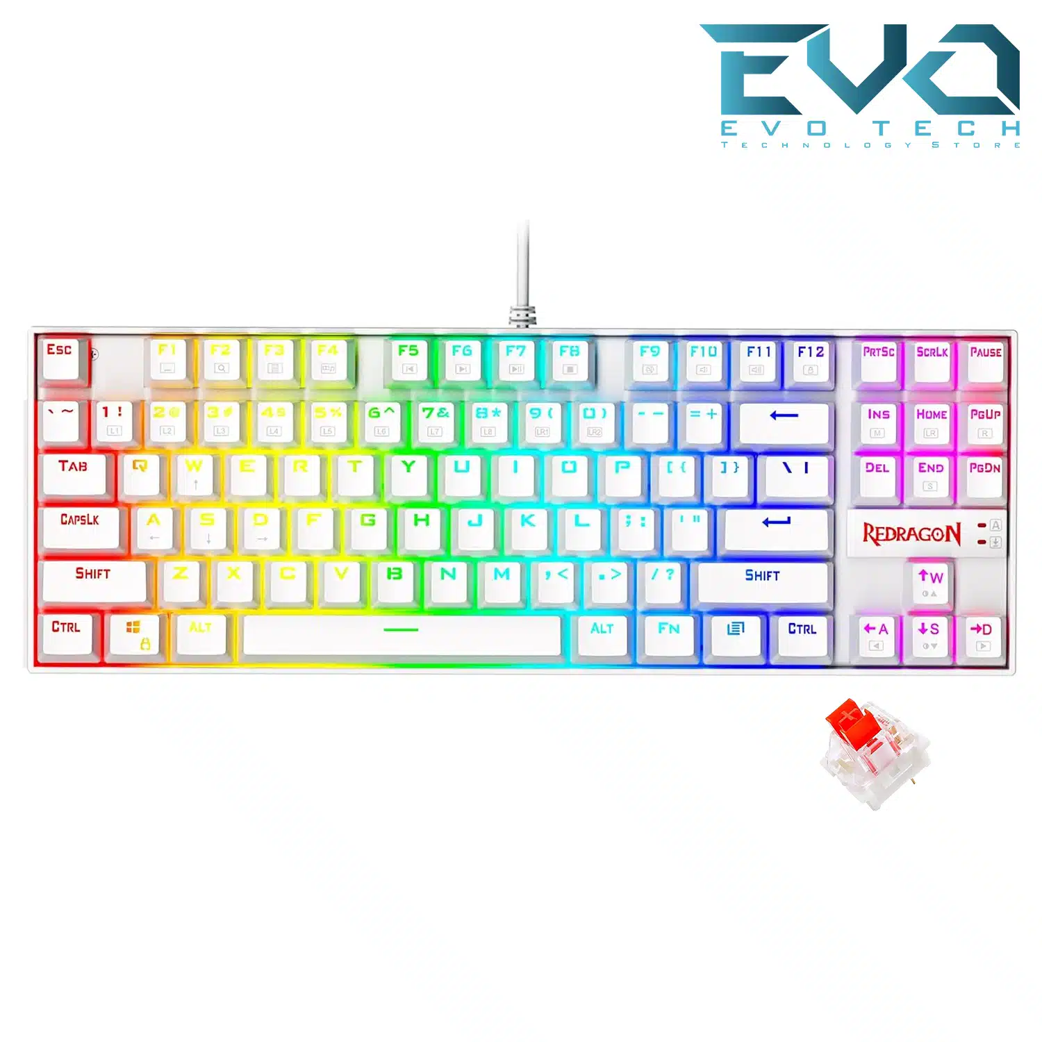 Redragon K552 WR DE Mechanical Gaming Keyboard RGB Wired Red Switches WHITE 1 Redragon K552 WR DE Mechanical Gaming Keyboard RGB Wired Red Switches WHITE